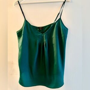Talula Emerald Green Satin V-Neck Spaghetti Strap Cami